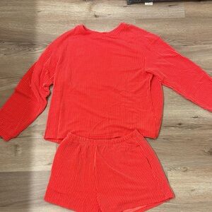 Red Striped Lounge Set